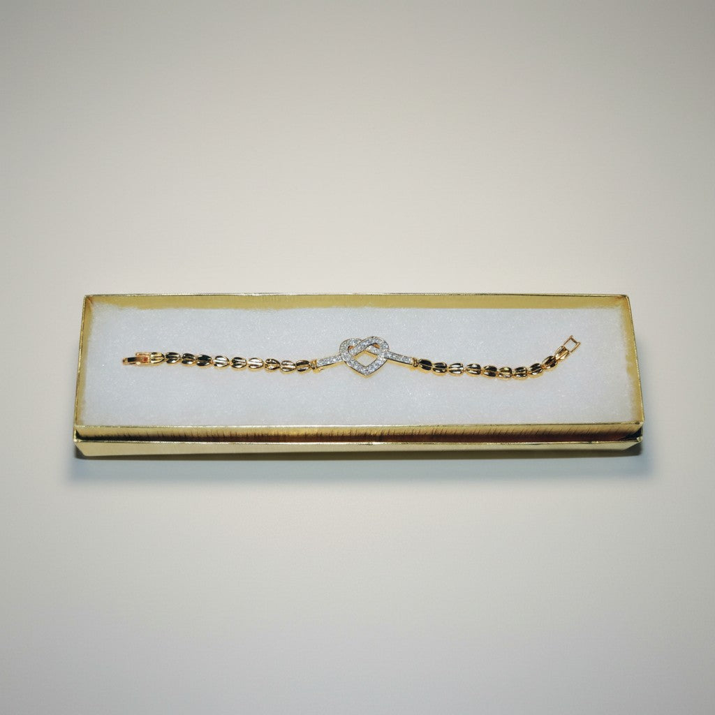 Gold-Plated Bracelet 7" Heart Design