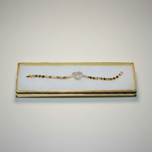 Gold-Plated Bracelet 7" Heart Design