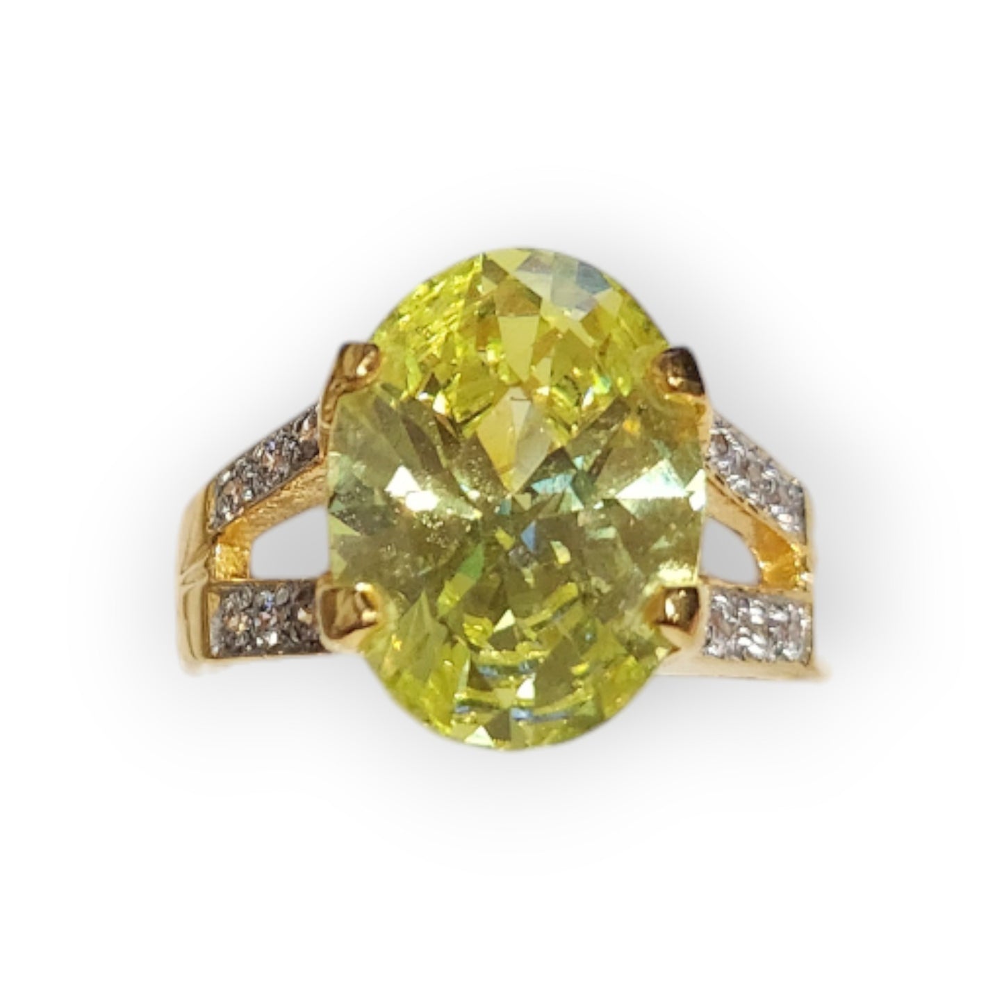 Gold Dipped Ring Cubic Zirconia Stone Size 6