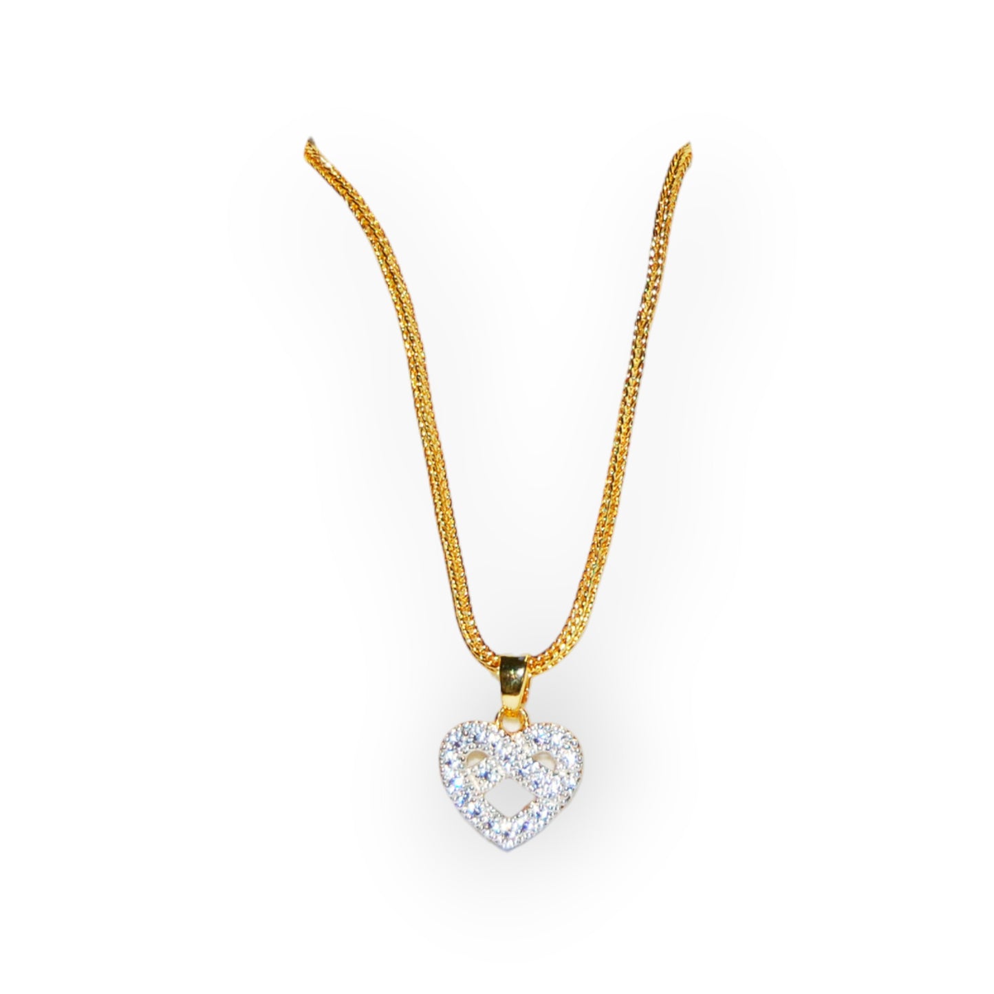 Gold-Plated Necklace and Heart Shaped Pendant