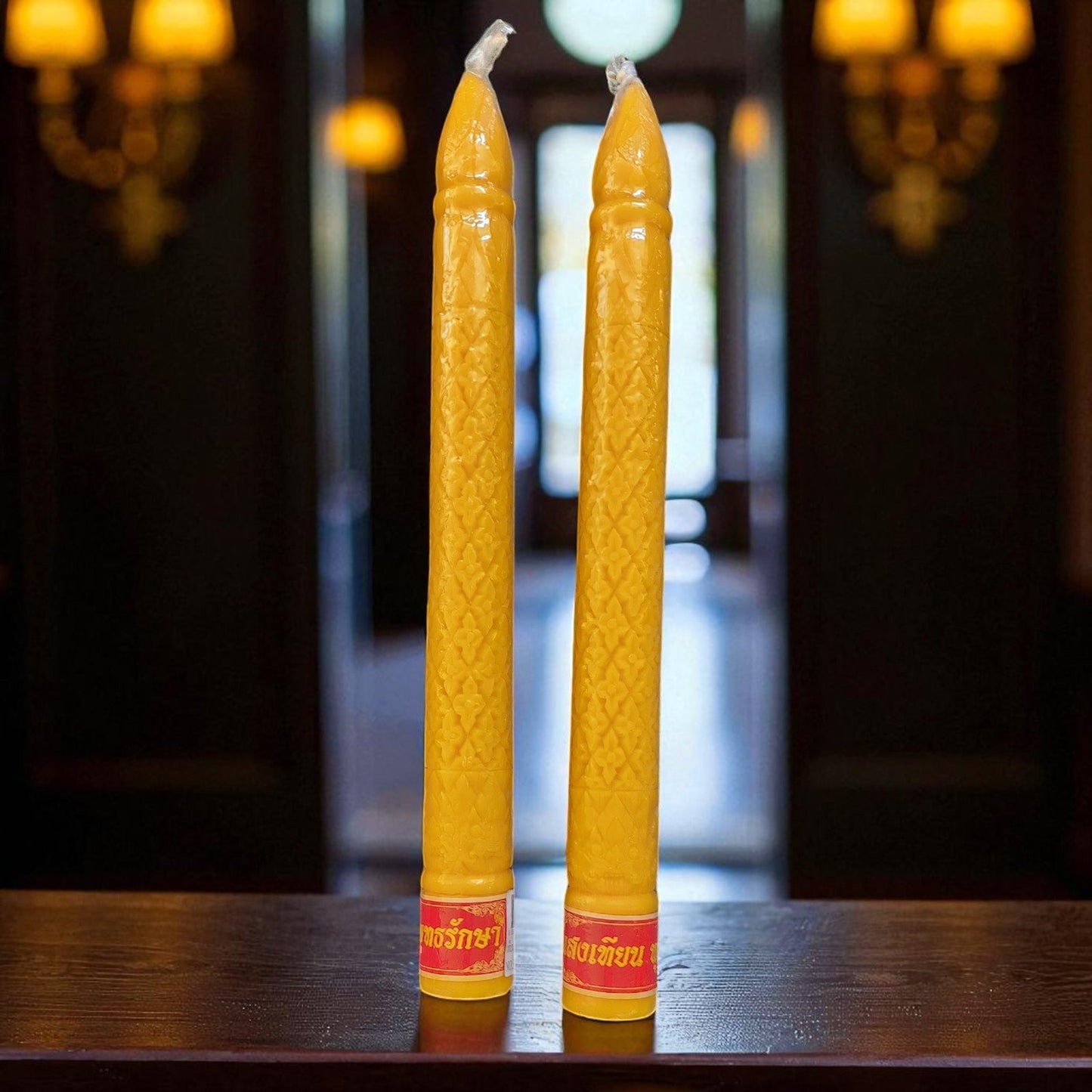 Large Temple Candle 23" Pair