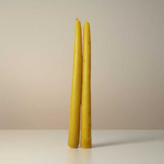 Buddhist Ceremonial Candles Beeswax 9" Set of 2