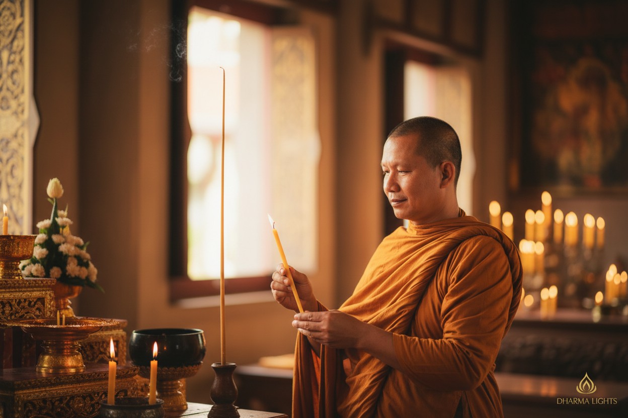 Buddhist Ceremonial Candles Bee's Wax 20" Sold Individually