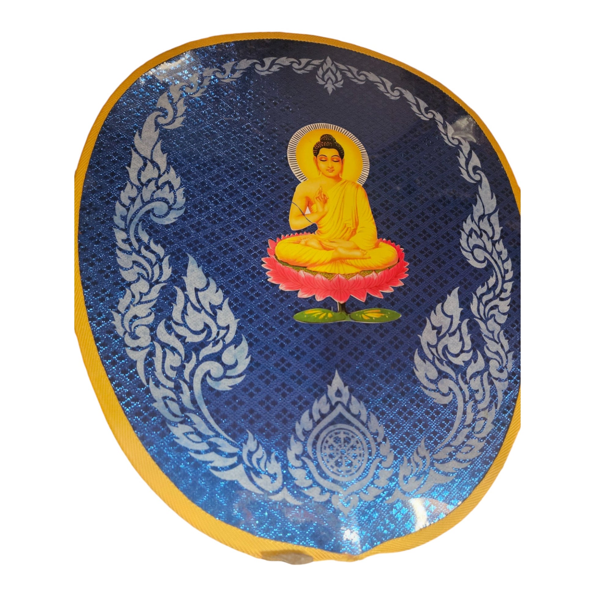 Thai Buddhist Ceremonial Fan - Sitting Buddha - Other Phatyot Symbols