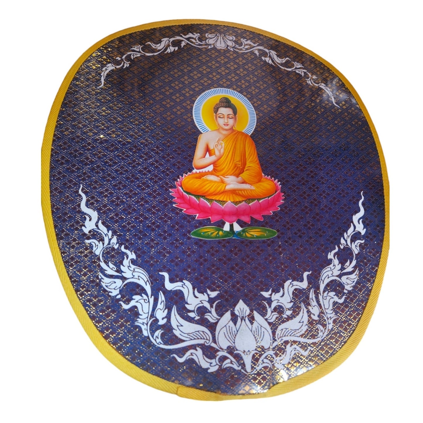 Thai Buddhist Ceremonial Fan - Sitting Buddha - Other Phatyot Symbols