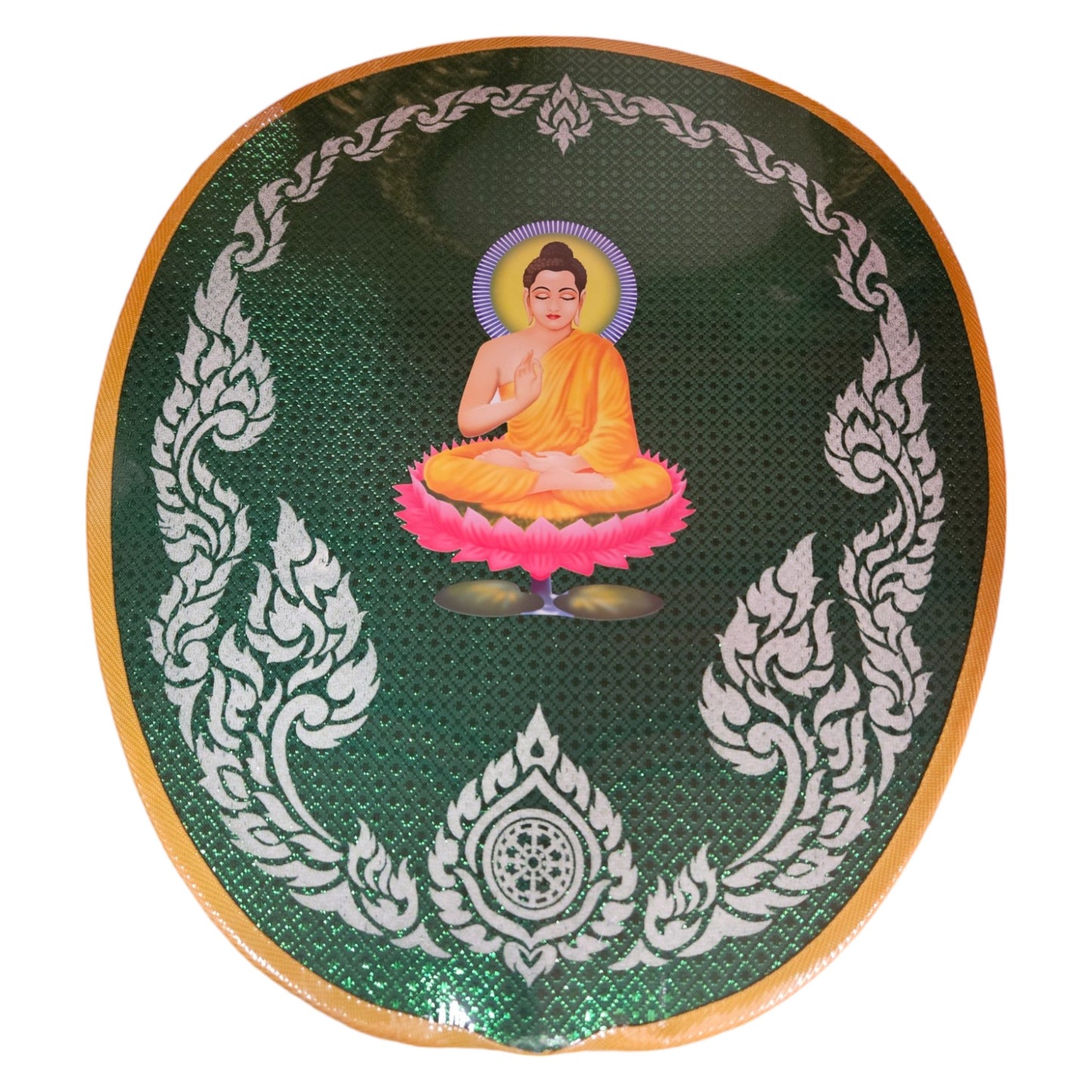 Thai Buddhist Ceremonial Fan - Sitting Buddha - Other Phatyot Symbols