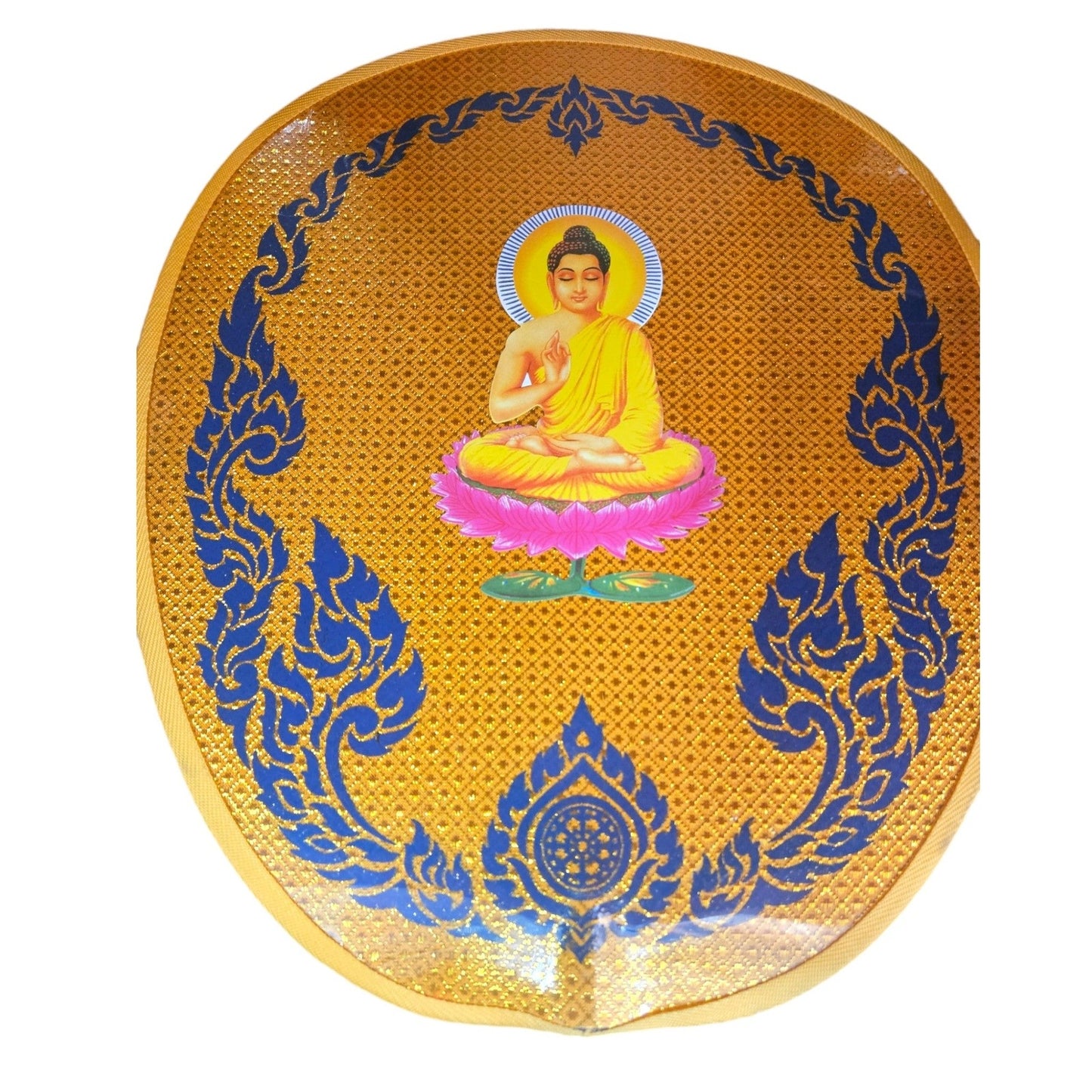 Thai Buddhist Ceremonial Fan - Sitting Buddha - Other Phatyot Symbols