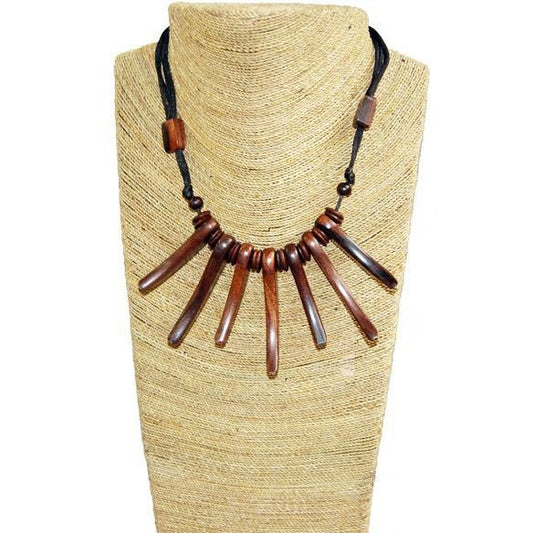 Necklace with Wood Design