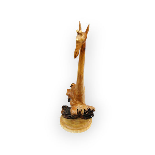 Giraffe head on stump