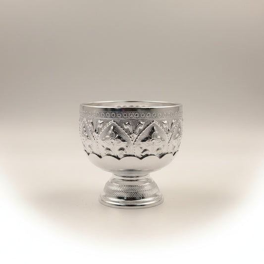 Bowl and Serving Stand Silver Finish 4" Diameter