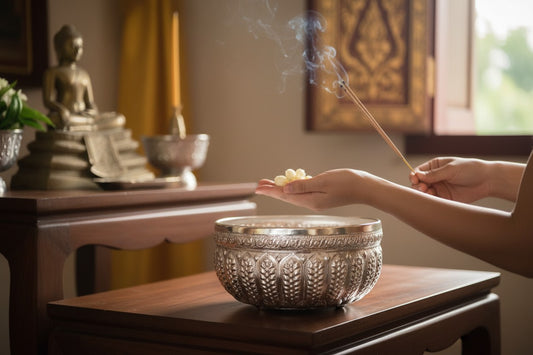 Aluminum Offering Bowl Silver Finish 11" Diameter 28 cm