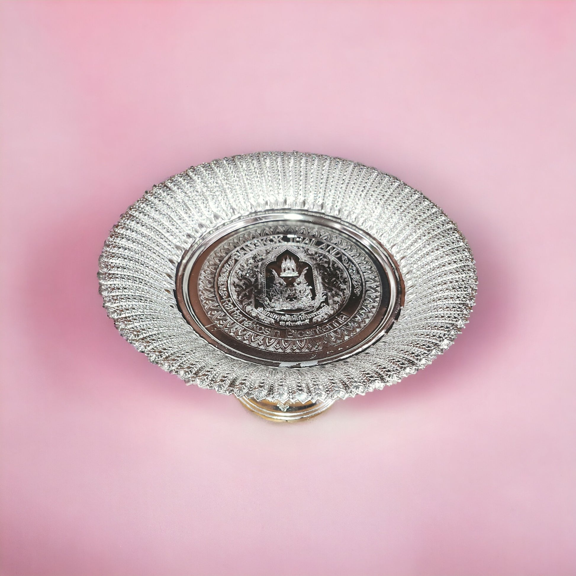 Aluminum Offering Tray 14" Diameter Silver Finish