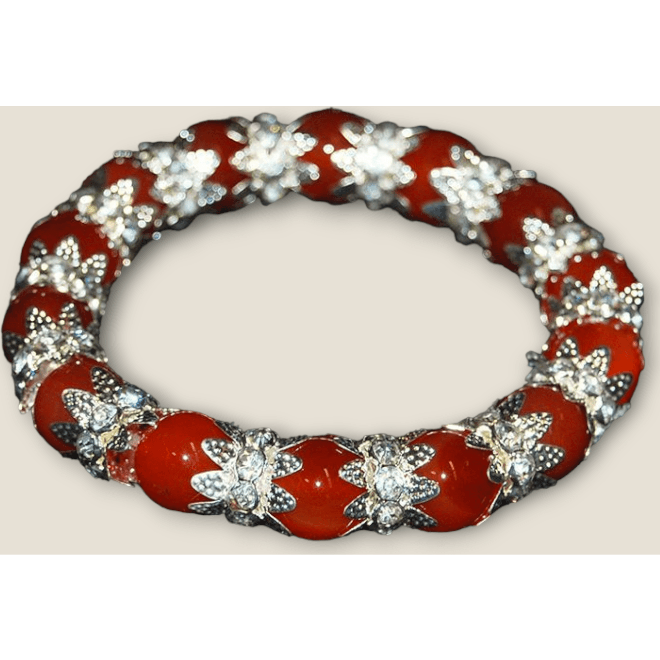Red Agate Bracelets Elastic Cord