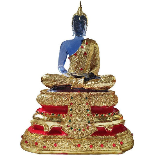 Resin Buddha Spring Robe Blue 17" Tall