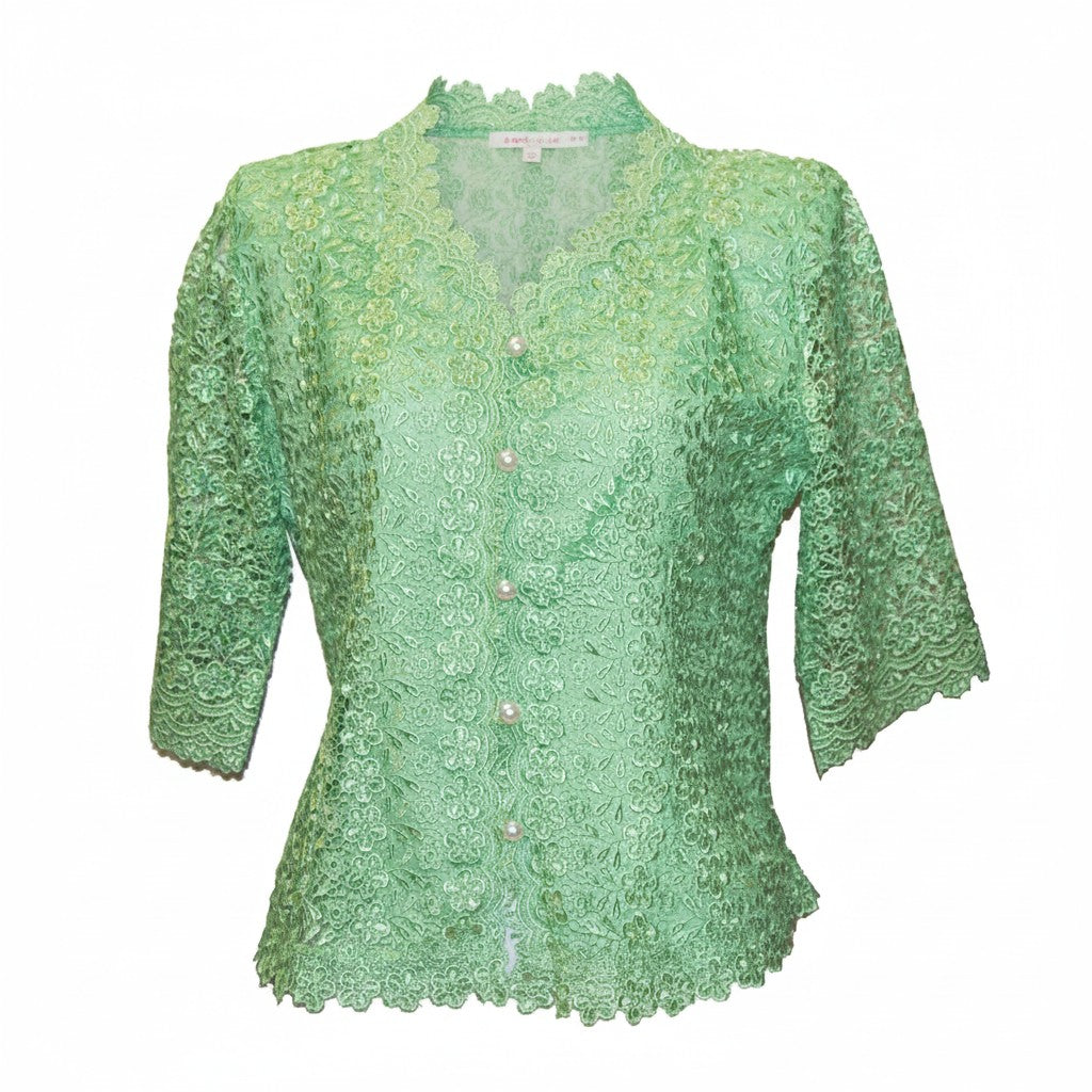 Traditional Thai Laos Lace Blouse Green