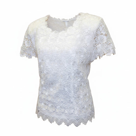 Traditional Thai Laos Lace Blouse White
