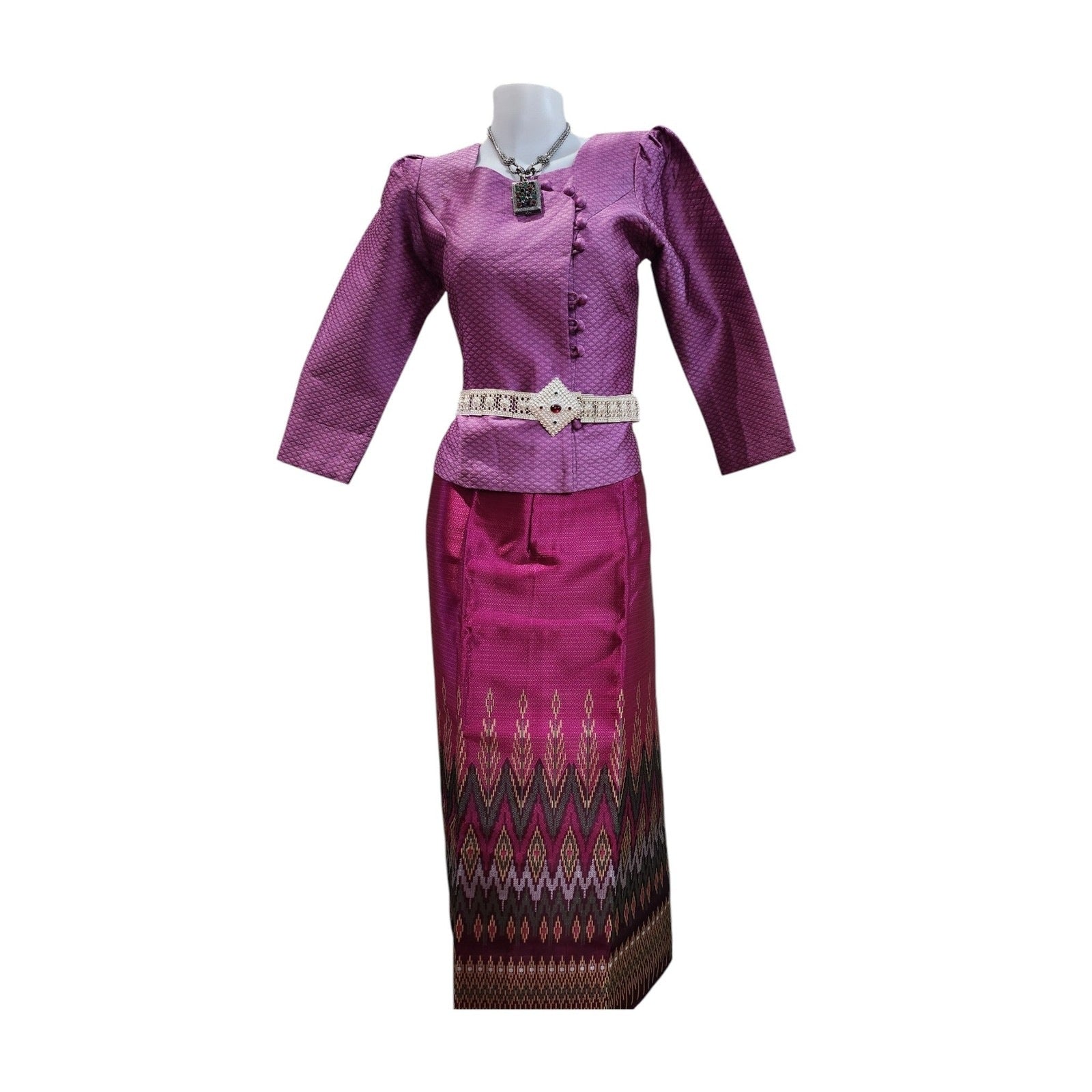 Thai & Lao Silk Dress La Na ST-SKRT-24