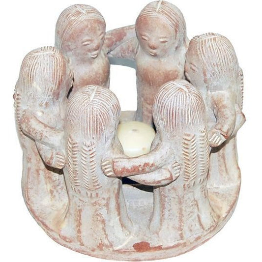 Six Figure Ceramic Candle Holder