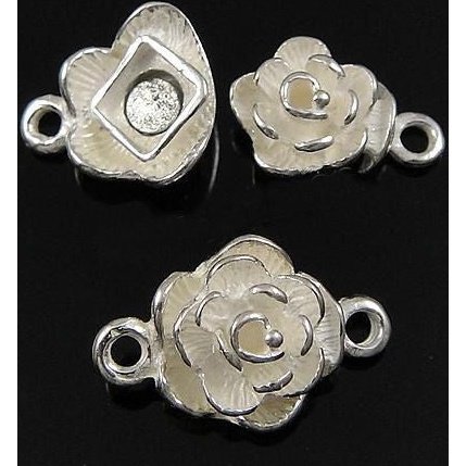 Sterling Silver Flower Clasp Mg-9.5 x 9.5mm