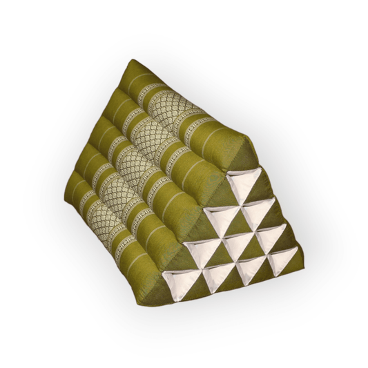 Triangle Pillow Green Stuffed with Kapok