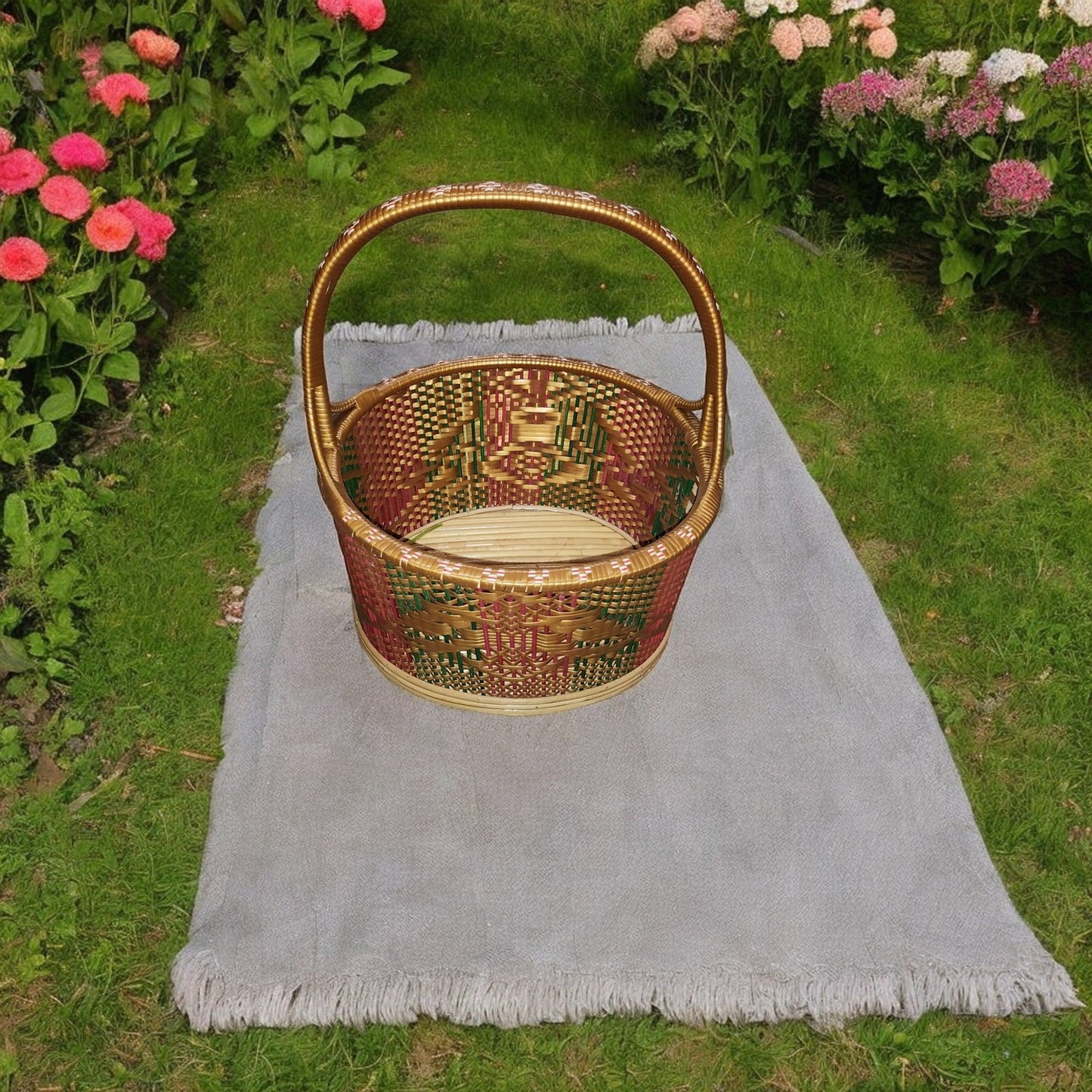 Hand Crafted Market Basket from Thailand