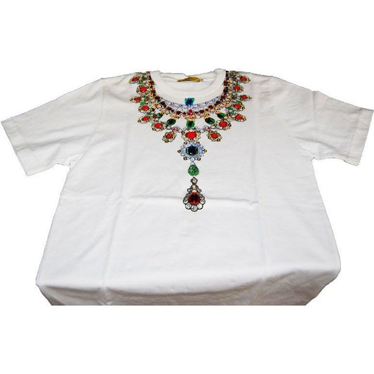 White T-Shirt with Ruby Design