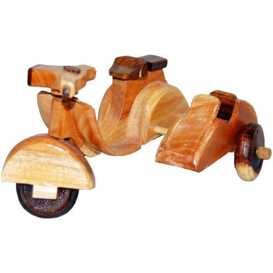 Wooden Toy Scooter Bike w/Passenger-4"x2.5"x6"