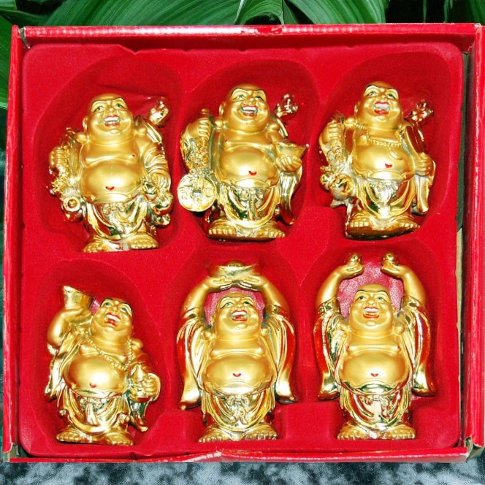 Hotei Buddha Set of 6, 4" Tall
