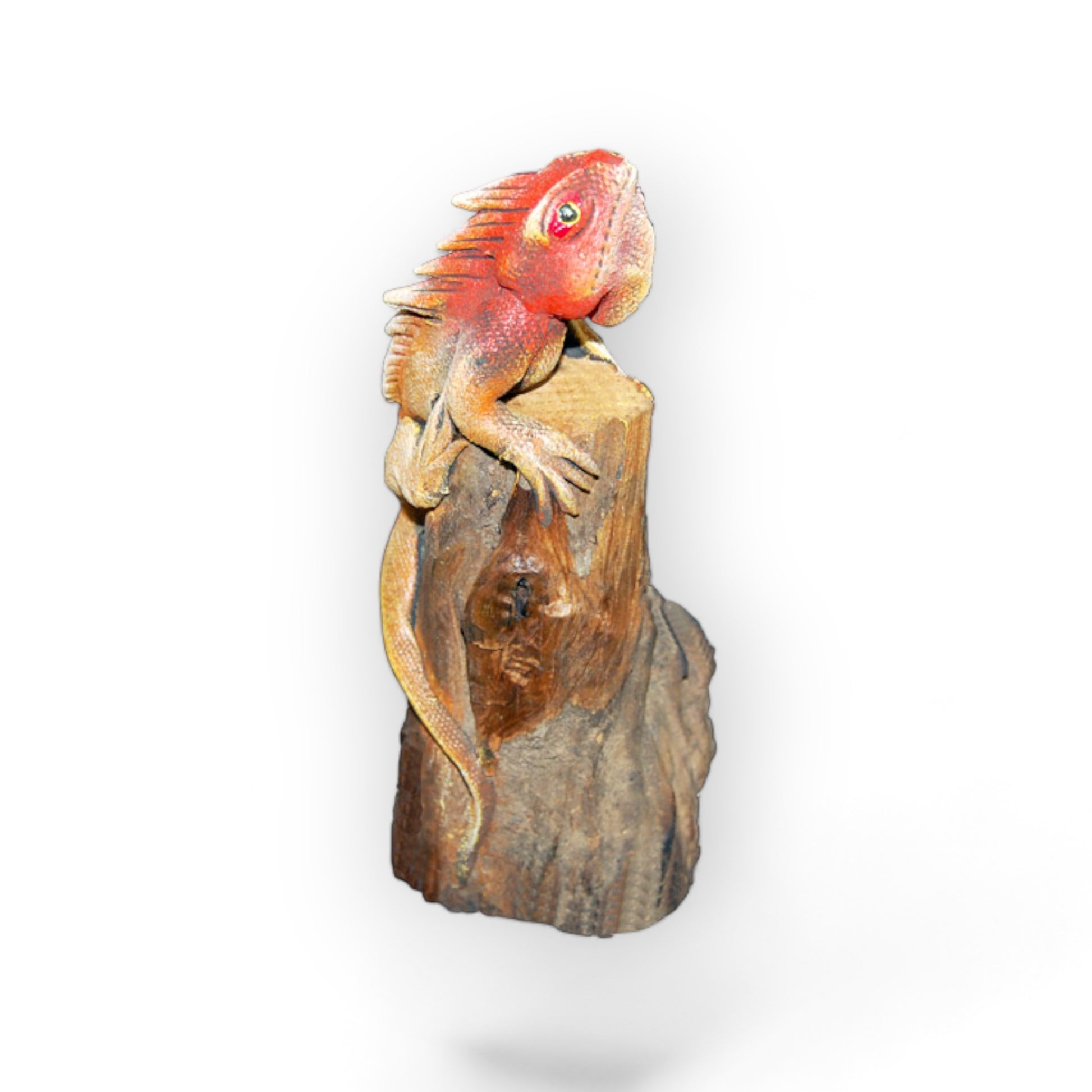 Lifelike Iguana on a Log 6" long