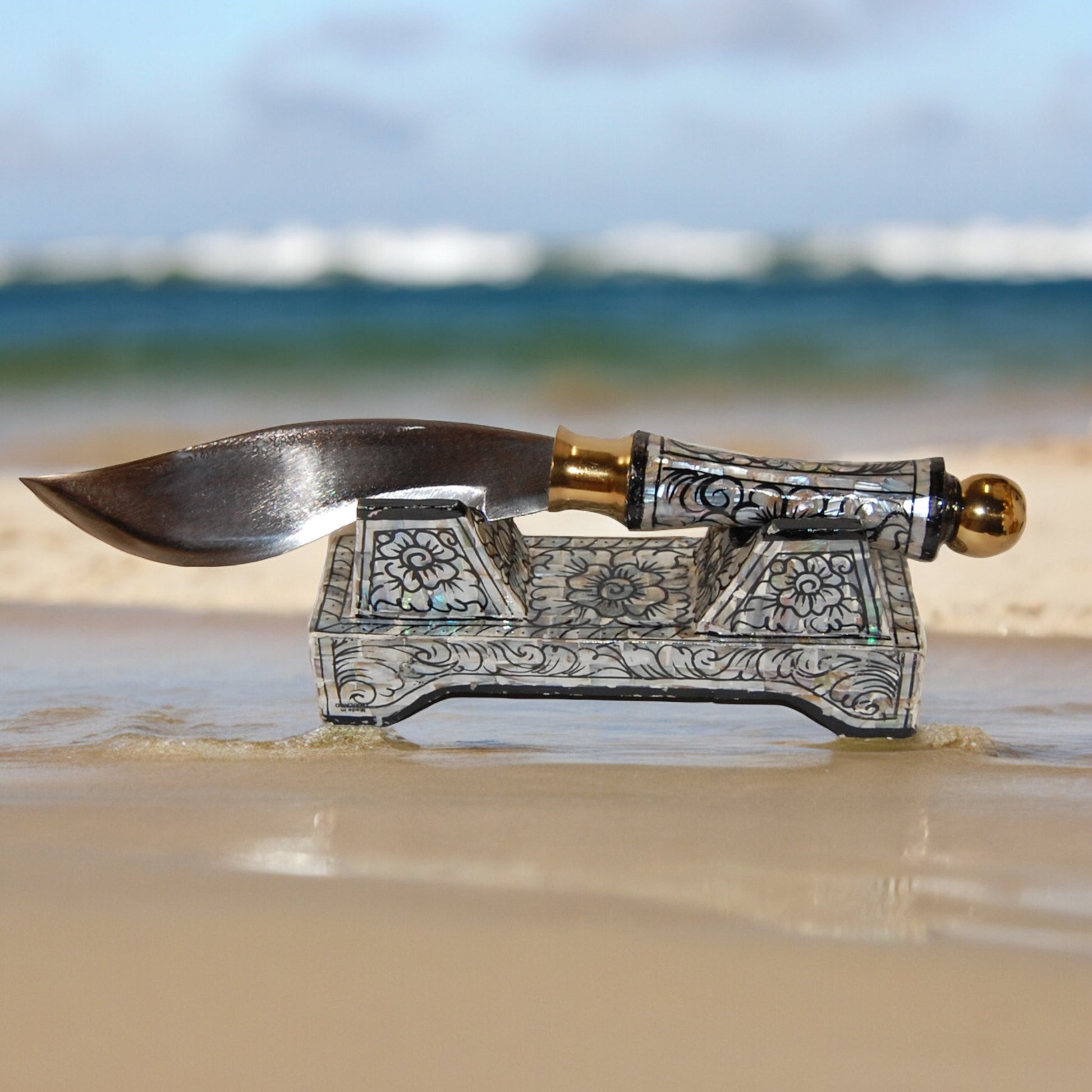 Mother Of Pearl inlaid Handled Knife from Thailand