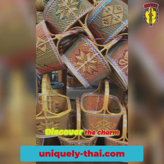 Hand Crafted Market Basket from Thailand