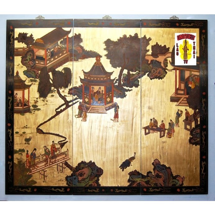 3 Panel Oriental Scene