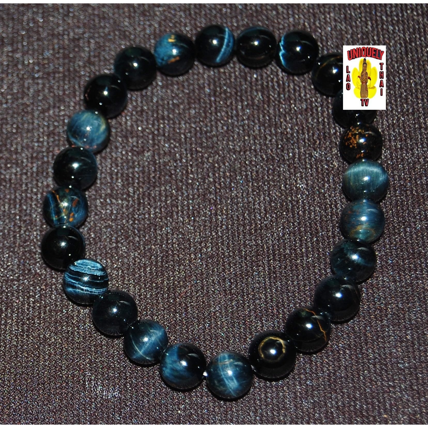 Black & Blue Tiger Eye Stone Bracelet