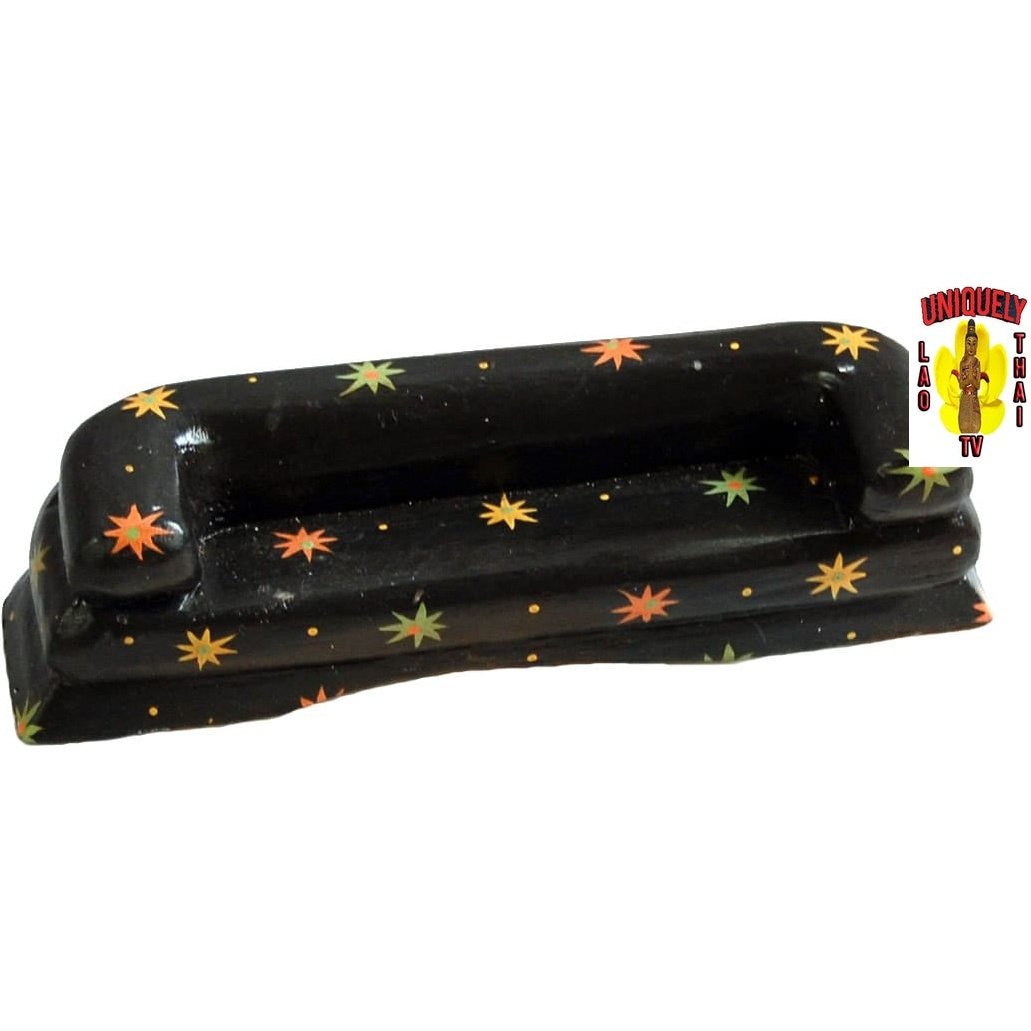 Black Sofa with Flowers Med Toy Furniture 