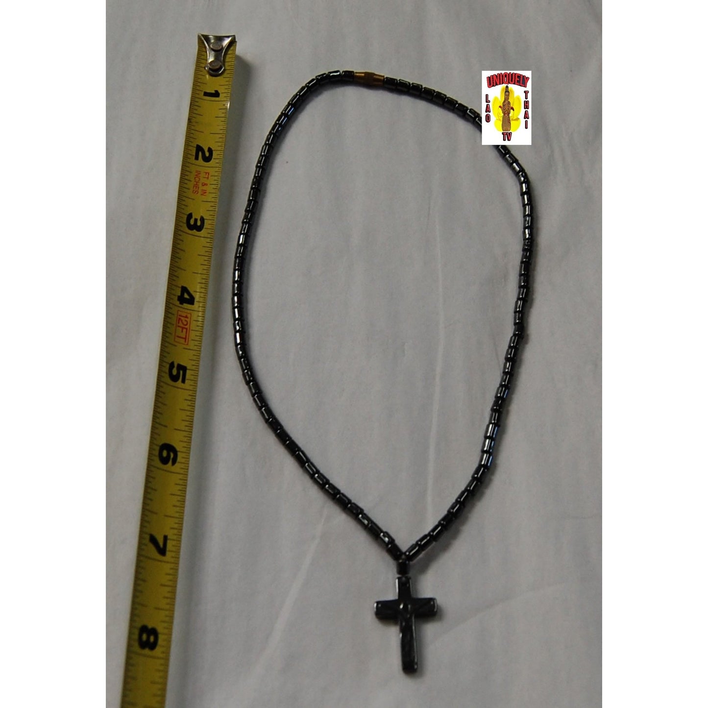 Black Tourmaline Choker Necklaces Cross