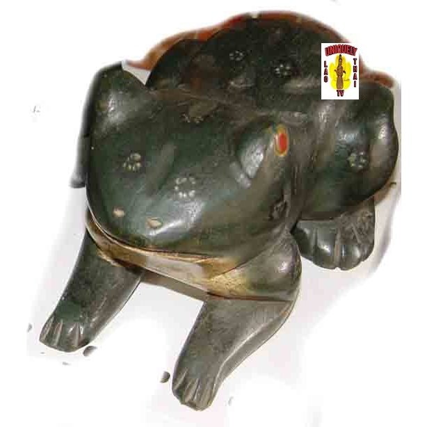 Carved Frog with Red Eyes