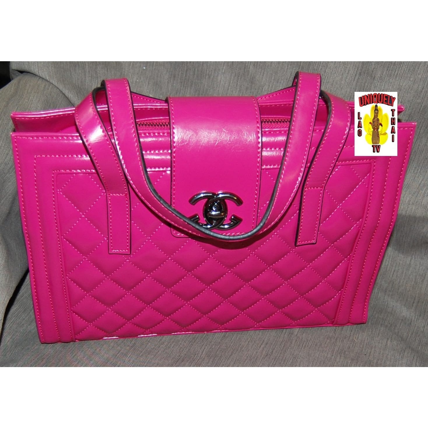 Cowhide Handbag Pink