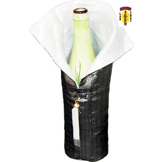 Gray Fabric Wine Holder Bag