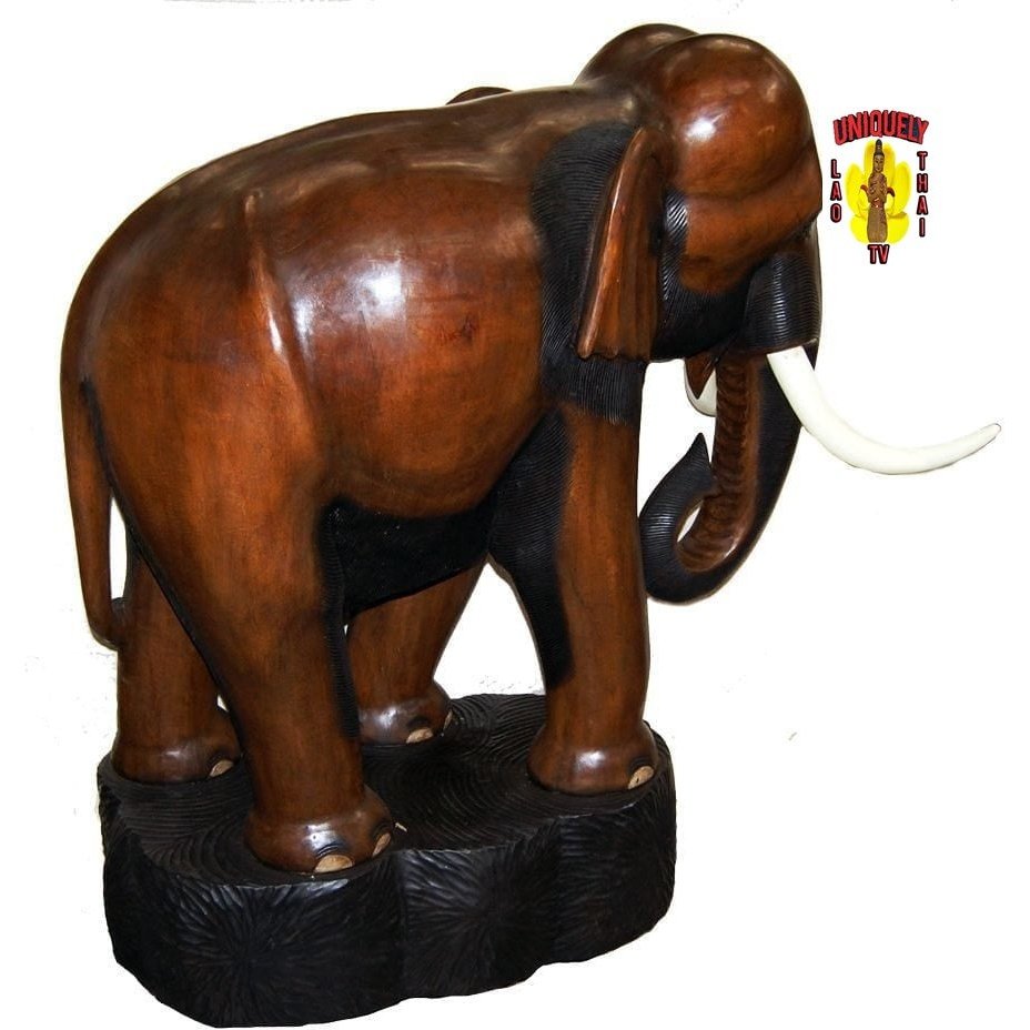 Large Wooden Elephant 52" H x 47 Long