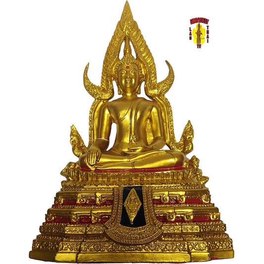Lek Lai Buddha Statue 11" Gold Finish