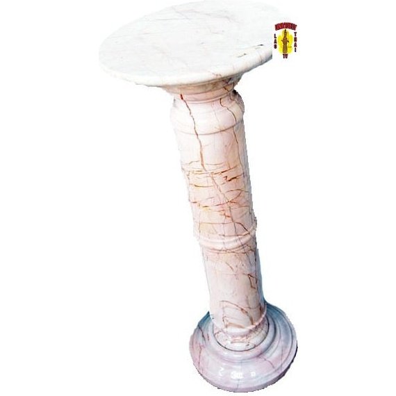 Marble Pedestal Pink Swirl