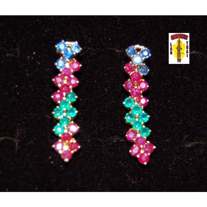Multi-Color Ruby Earrings