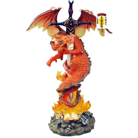 Orange Dragon with a Sword
