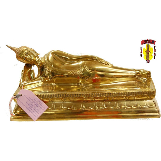 Polished Brass Buddha Statue Tuesday Lounging -6