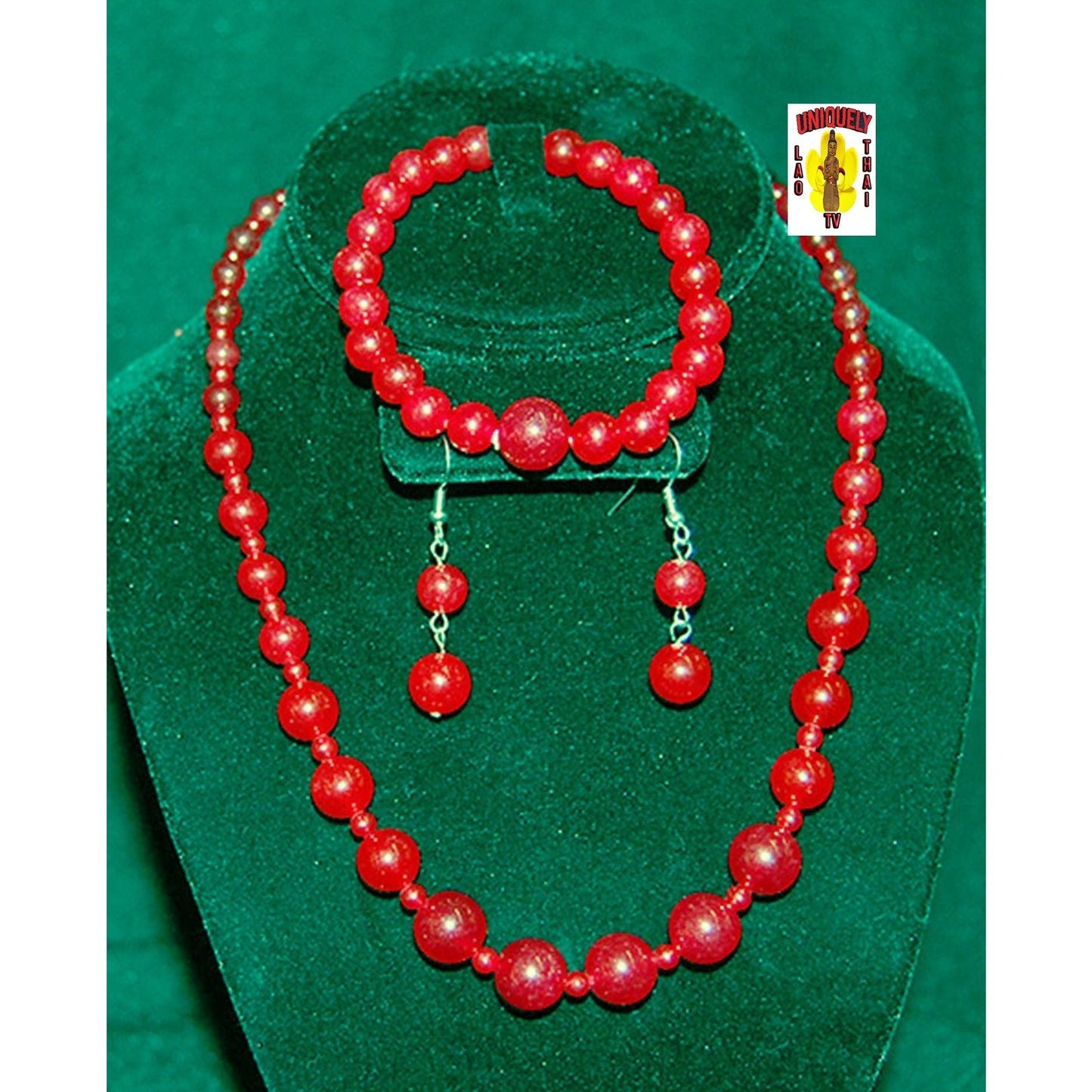 Red Agate Jewelry Set