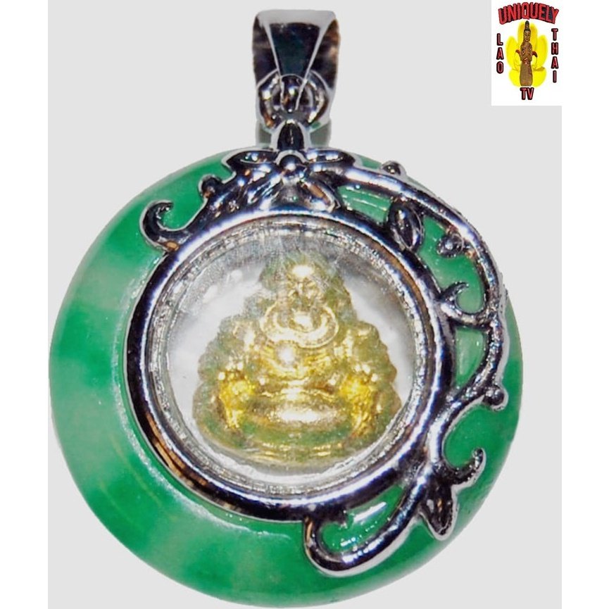 Round Jade Buddha Pendant