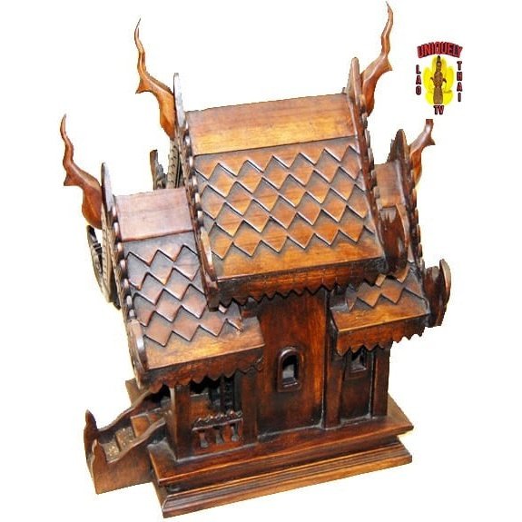 Thai Spirit House 9" x12" x16" Dark Finish