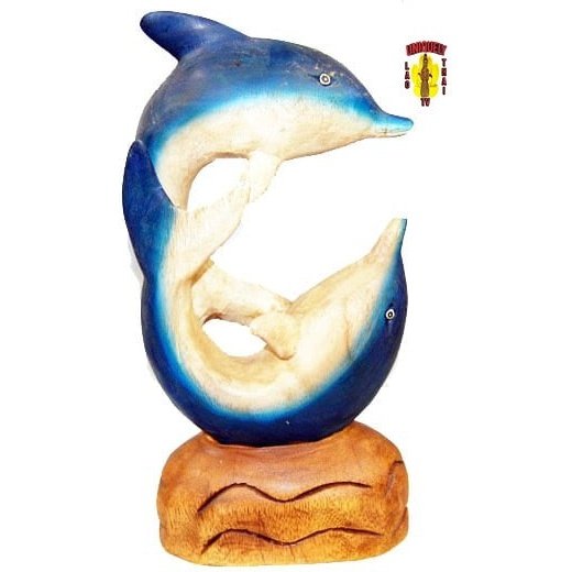 Two Dolphins in a Loop Wooden
