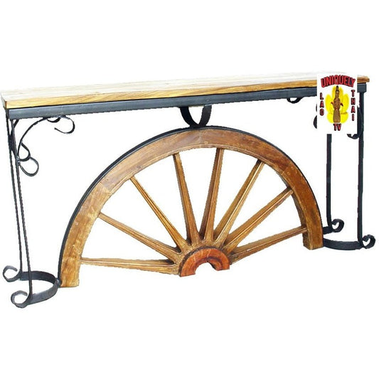 Wagon Wheel Sofa Table