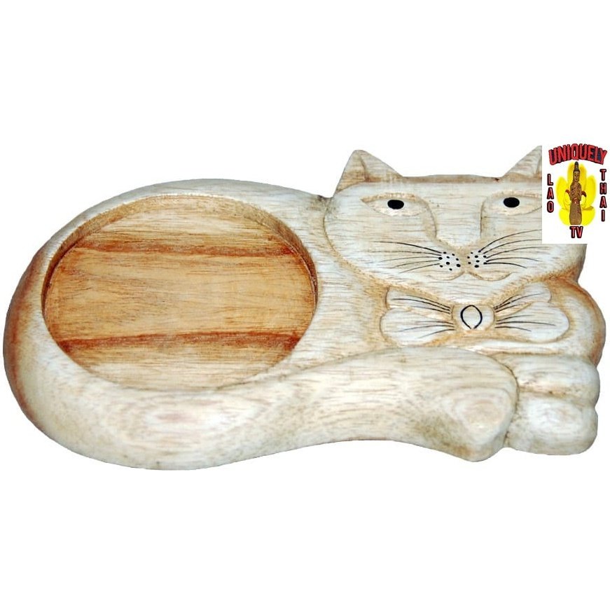 Wood Cat Drink Coaster